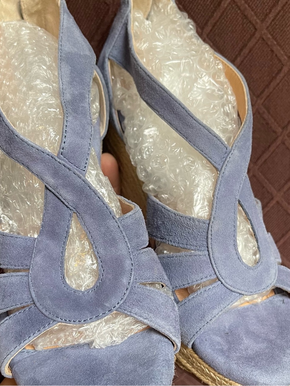 Sofft Lavendar Suede Espadrille Wedge Sandals - Picture 6 of 10